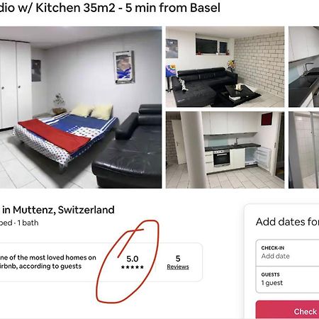 Basel - 5 Mins Away - Modern Basement Studio With Kitchen 35M2 In Muttenz Esterno foto